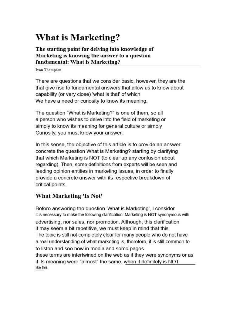 Understanding Marketing Basics | PDF | Marketing | Advertising