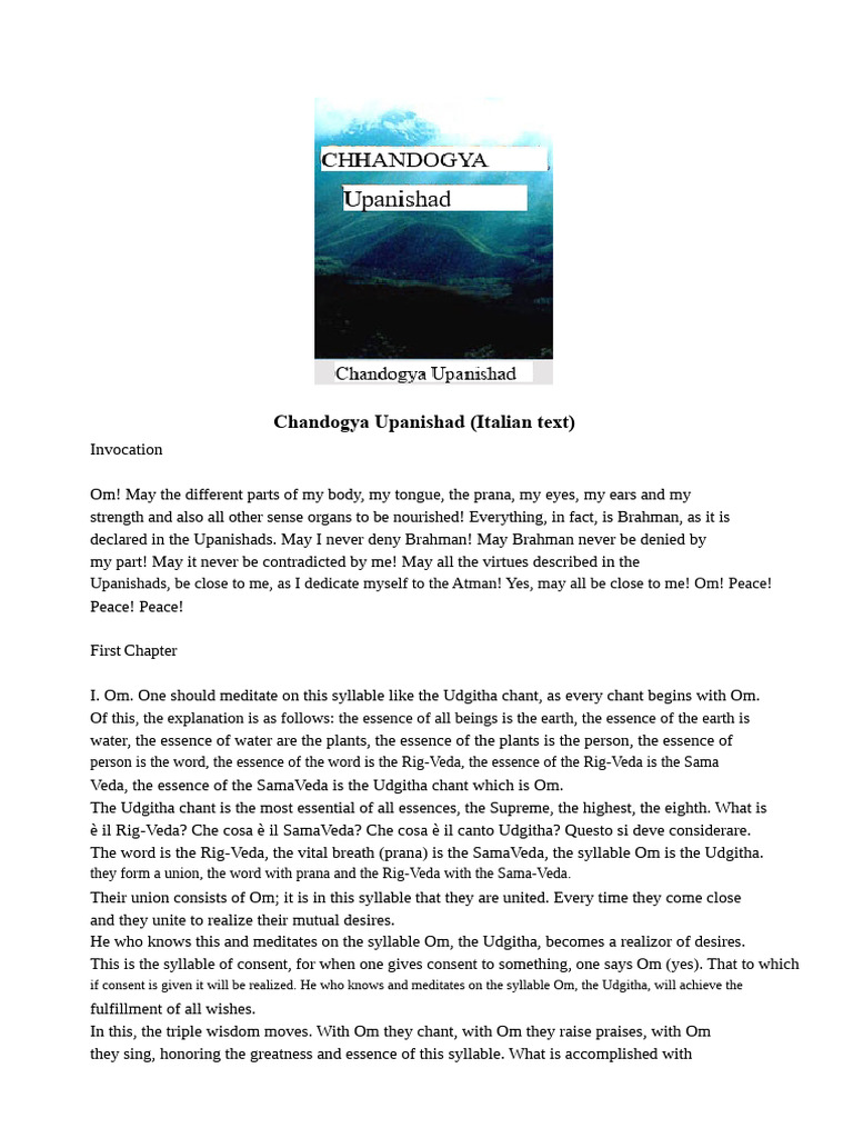 Chandogya Upanishad (Italian Text) | PDF | Brahman | Upanishads