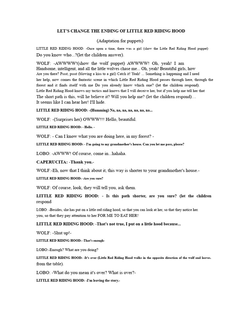 Red Riding Hood's New Ending | PDF | Little Red Riding Hood