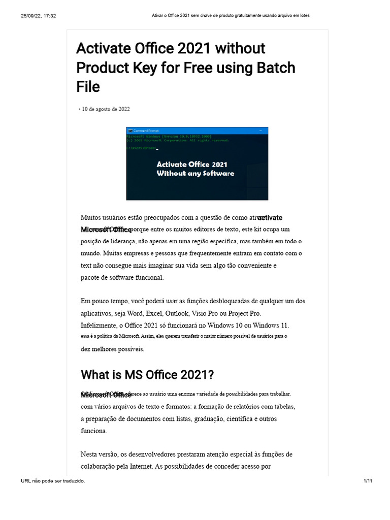 Ative o Office 2021 Grátis com Batch | PDF | Microsoft | Windows 10