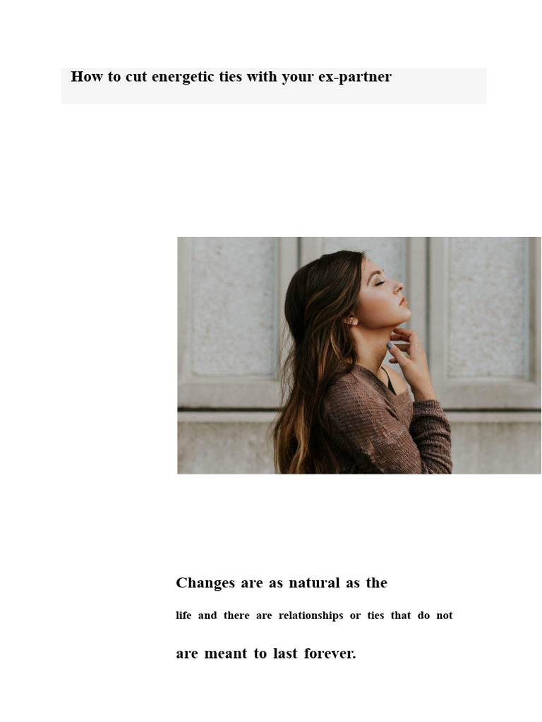 How To Cut Energetic Ties With Your Ex-Partner | PDF | Love | Emotions