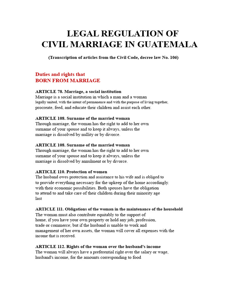 Main Legal Aspects of Civil Marriage | PDF | Marriage | Husband
