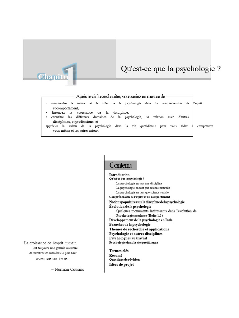 Introduction à la psychologie moderne | PDF | Psychologie | Science