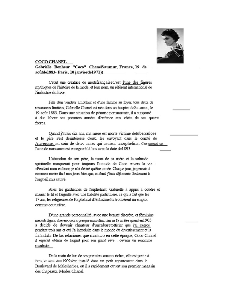 Coco Chanel : L'icône de la mode moderne | PDF