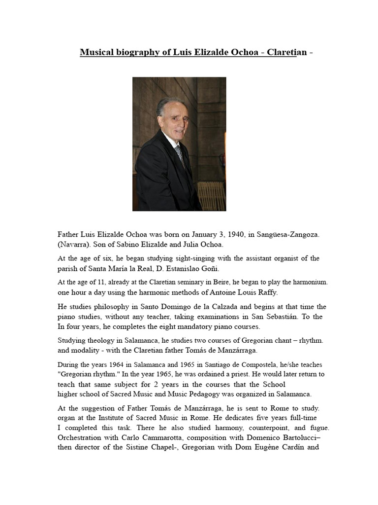 Biography | PDF | Choir | Musical Compositions