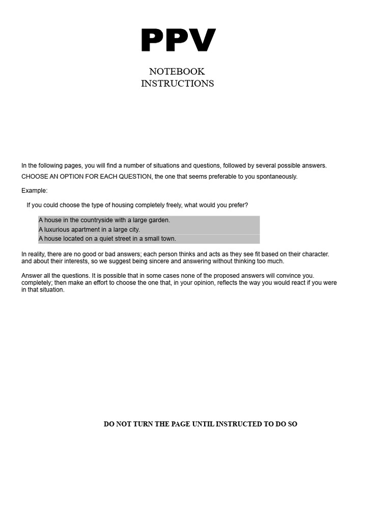 Personality Assessment Questionnaire | PDF