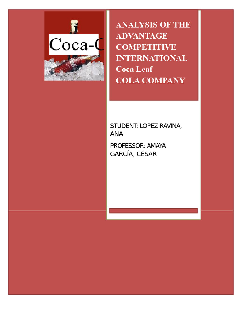 Coca Cola Company Competition Analysis | PDF | Marketing | Coca Cola