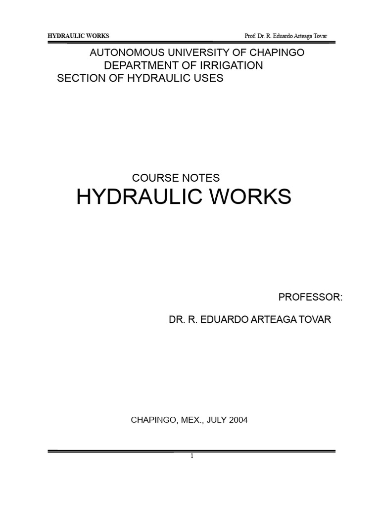 Hydraulic - Work - Notes 001 | PDF | Fluid Dynamics | Mechanical ...