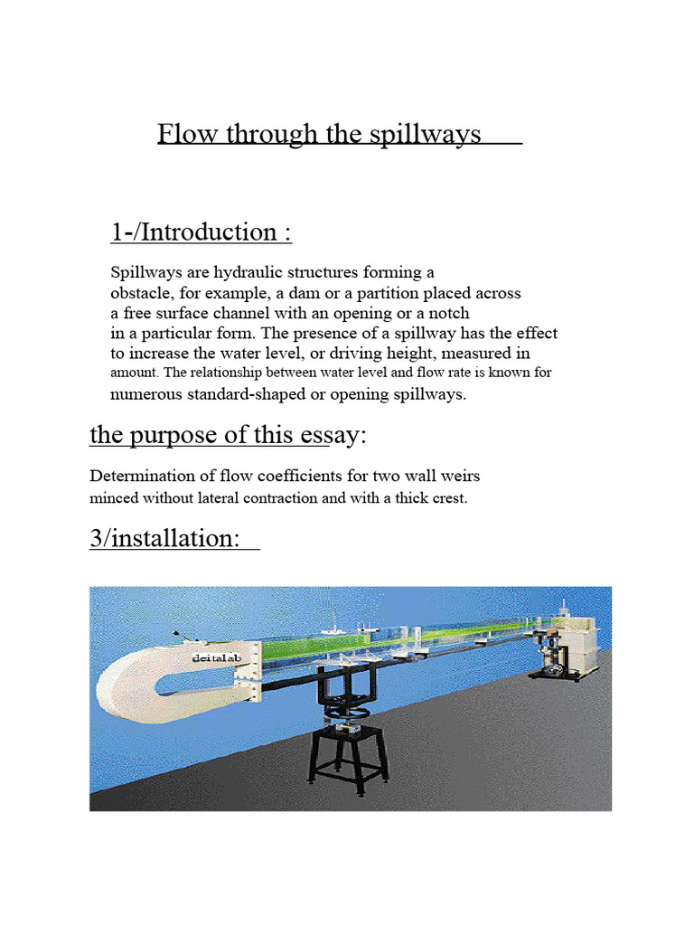 Flow Over Spillways | PDF | Spillway | Discharge (Hydrology)