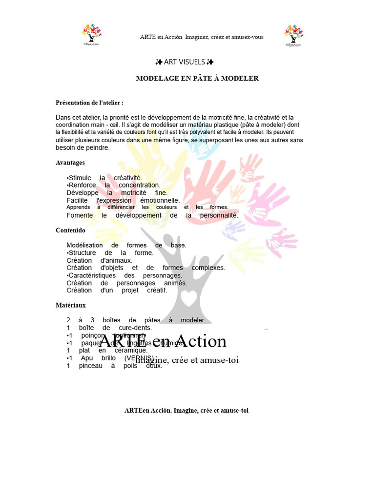 Atelier de Modelage en Pâte à Modeler | PDF