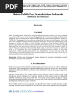 Download Sistem Politik Dan Pemerintahan Indonesia Setelah Reformasi-22 Juli 2011 by Hamdan Akbar Safara SN92652849 doc pdf