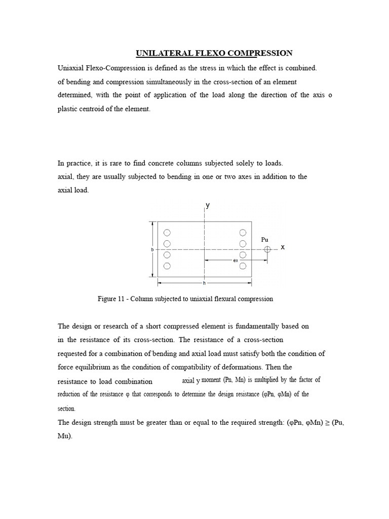 Uniaxial Flexo-Compression in Columns | PDF | Bending | Strength Of ...