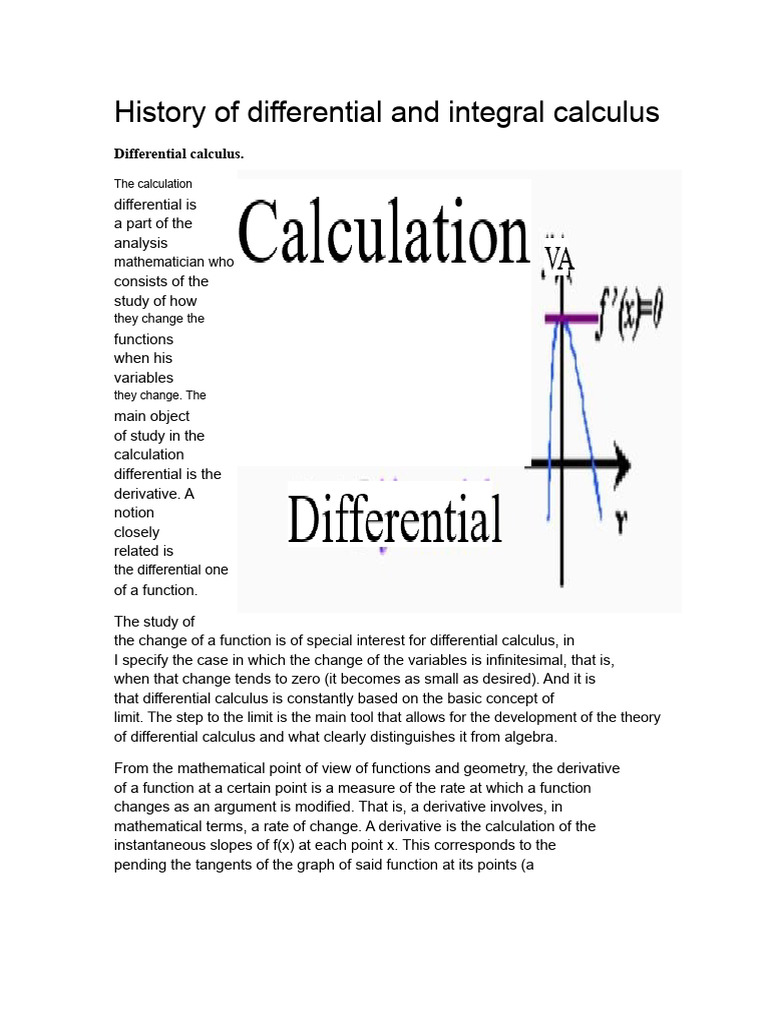 History of Calculus: Differential & Integral | PDF | Differential ...