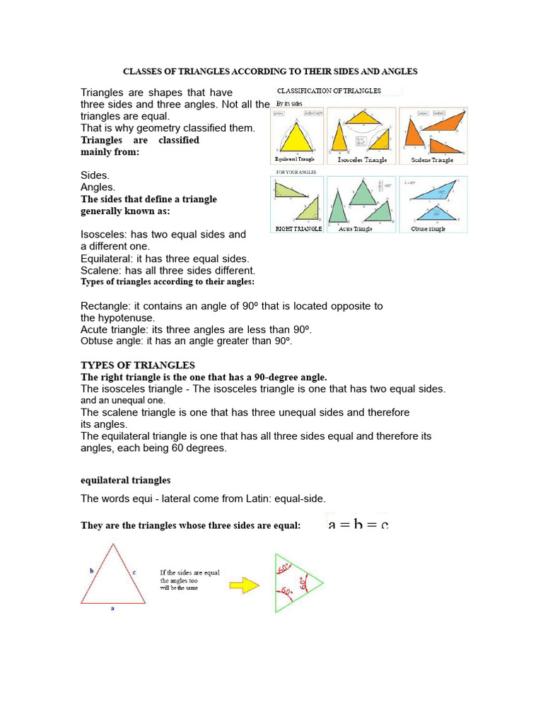 Types of Triangles Explained | PDF | Triangle | Vertex (Geometry)