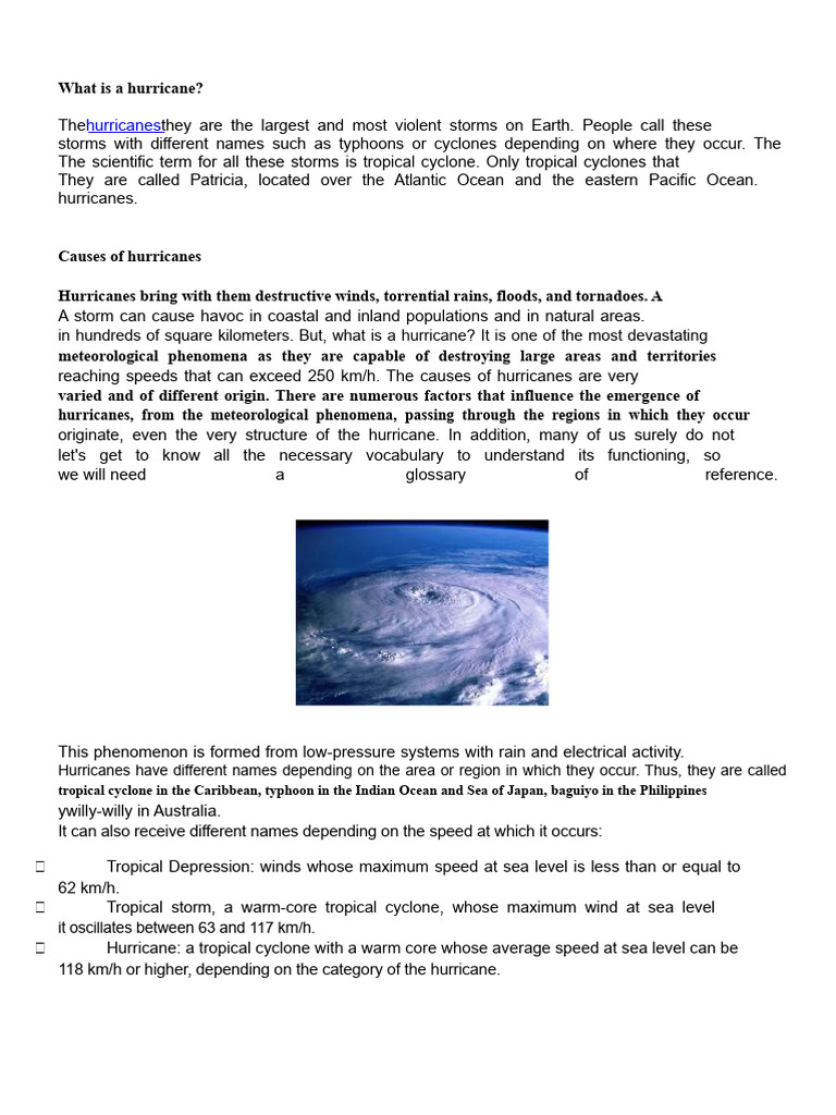 What Is A Hurricane | PDF | Tropical Cyclones | Eye (Cyclone)