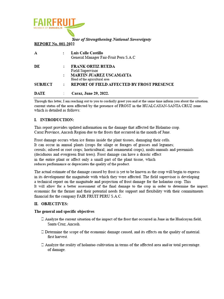 Frost Report | PDF | Frost | Plants