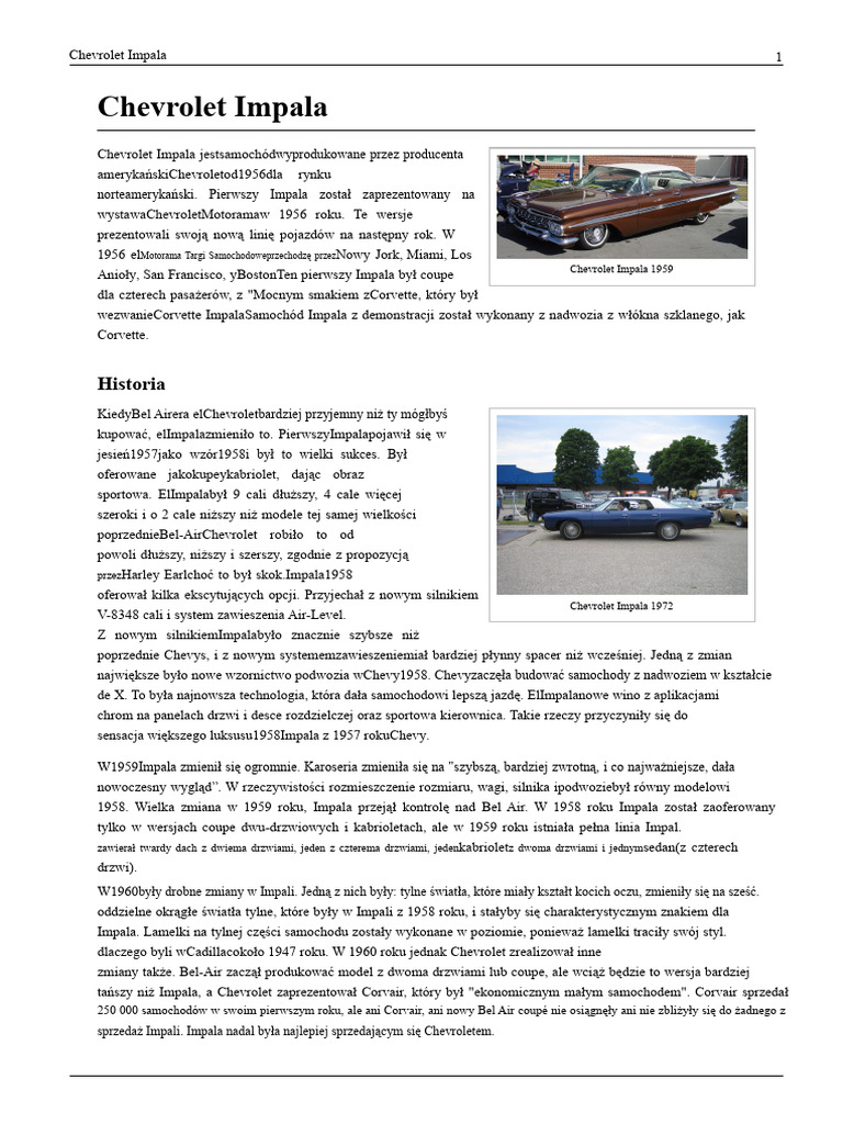 Chevrolet Impala | PDF