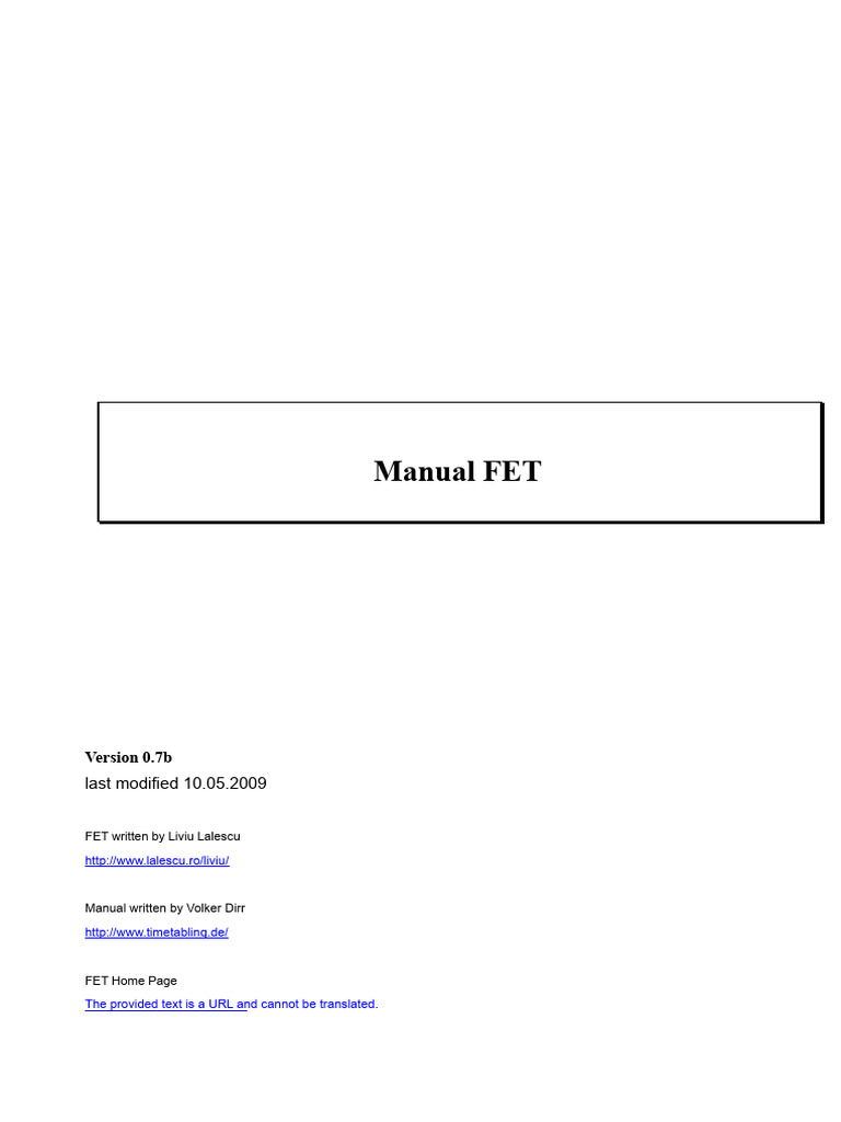 FET Scheduling Manual Overview | PDF | Computer File | Zip (File Format)