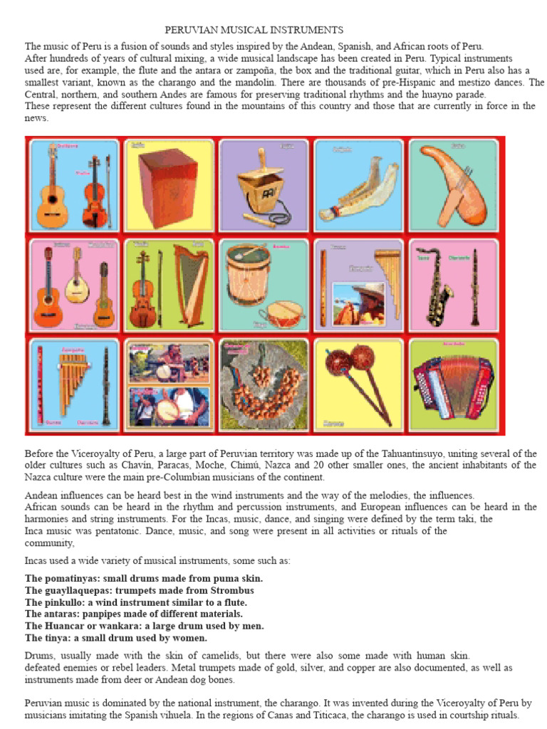 Peruvian Musical Instruments | PDF | Peru | Musicology