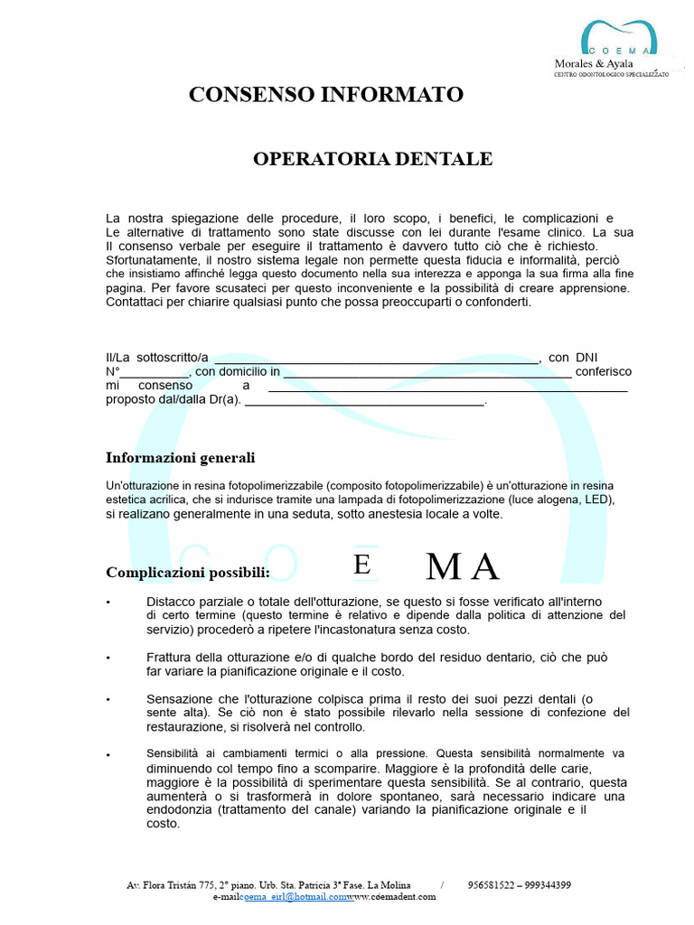 Consenso Informato - Operatoria | PDF