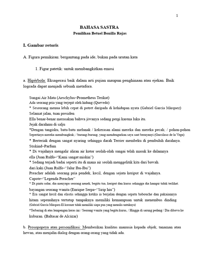 Gambar Retoris dalam Bahasa Sastra | PDF