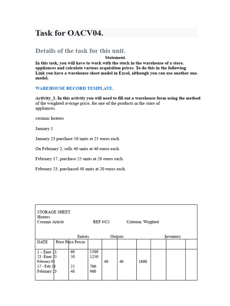 Warehouse Management and Pricing Tasks | PDF | Prices | Value Added Tax