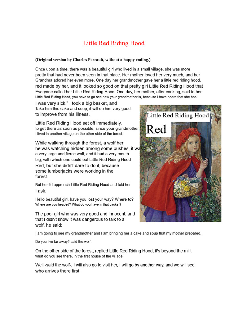 Little Red Riding Hood: A Cautionary Tale | PDF | Little Red Riding Hood