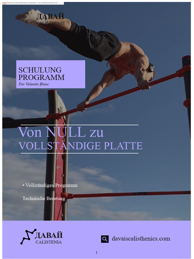 Planche-Programm Calisthenics (Valentin - OTZ) (Z-Library) .En - Es | PDF