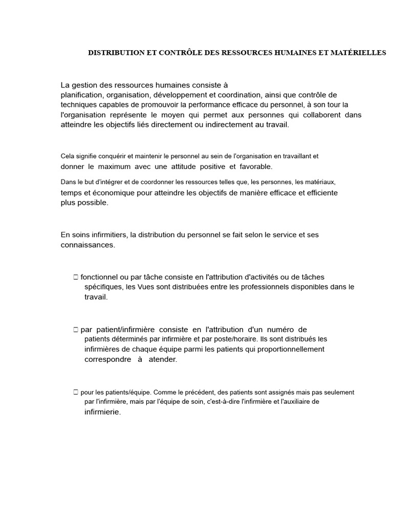 Gestion des Ressources en Soins Infirmiers | PDF | Allaitement ...