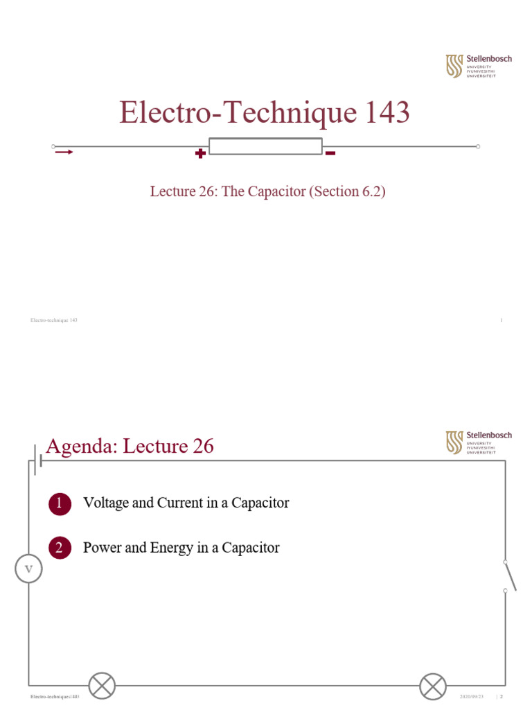 ET143 Lecture 26 The Capacitor (Section 6.2) | PDF | Capacitor ...