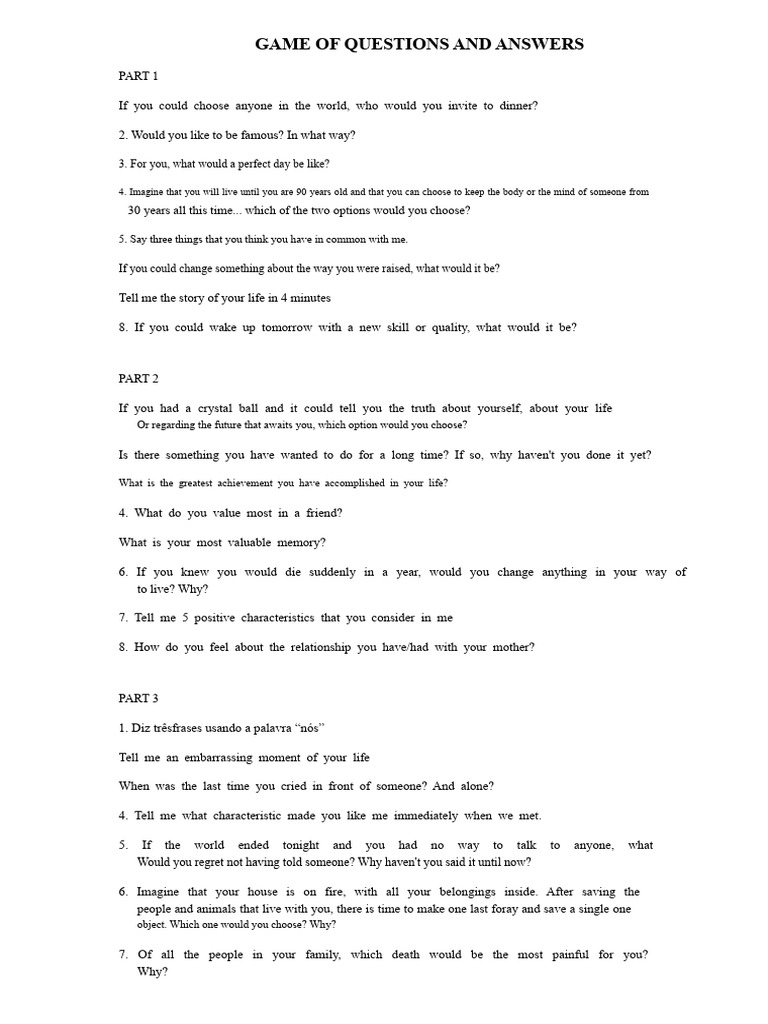 Engaging Questions for Deep Conversations | PDF