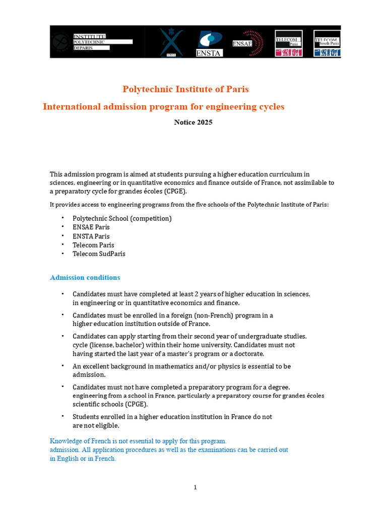 2025 International Engineering Admissions | PDF | University And ...