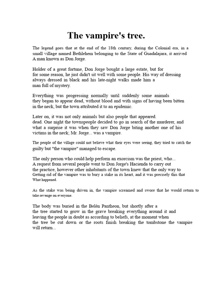 The Vampire's Tree | PDF