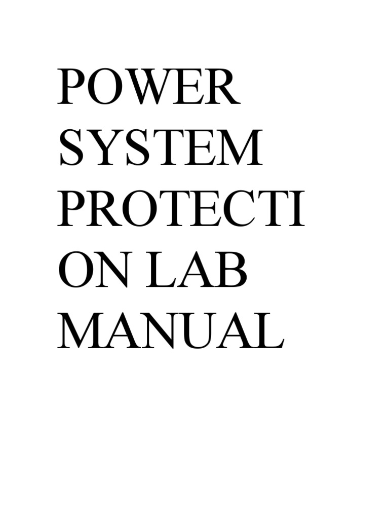 Power System Protecti On Lab Manual | PDF | Science & Mathematics