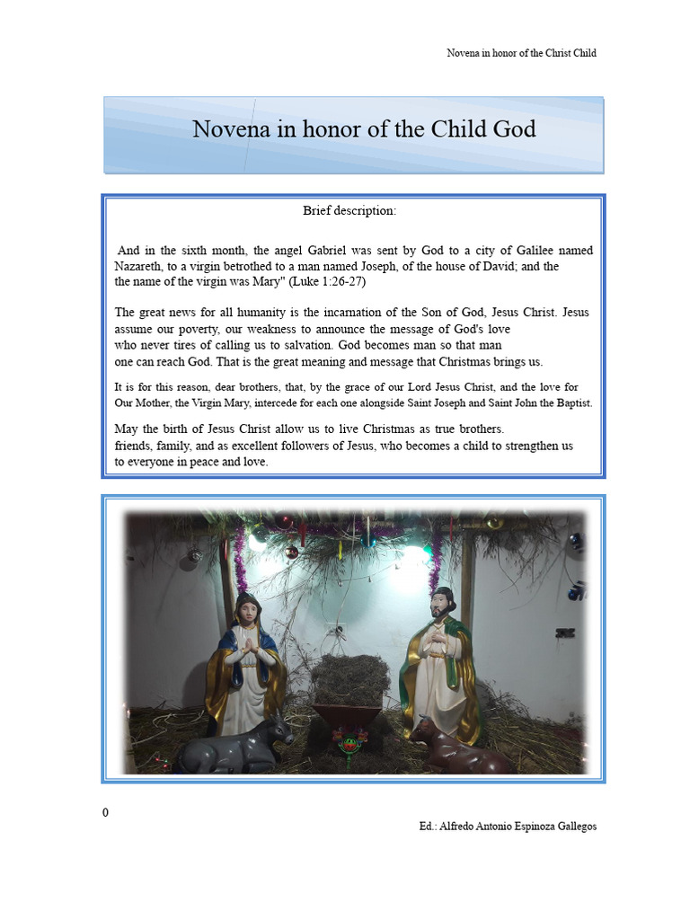Novena To The Child God | PDF | Mary, Mother Of Jesus | Jesus