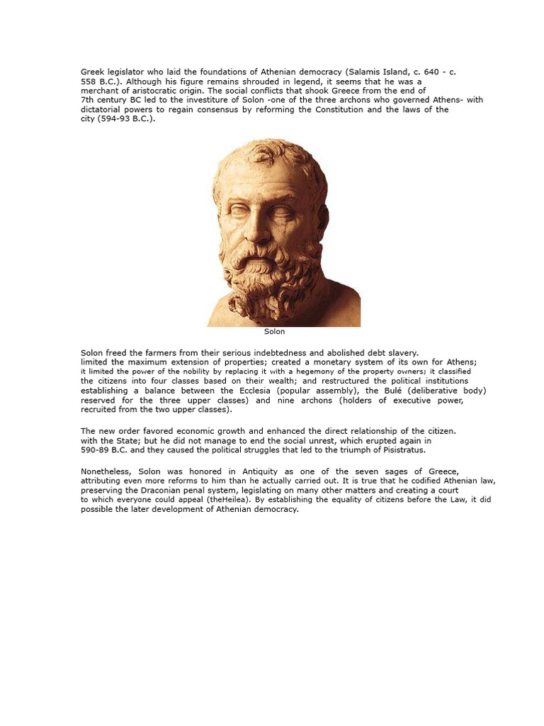 Biography of Solon | PDF