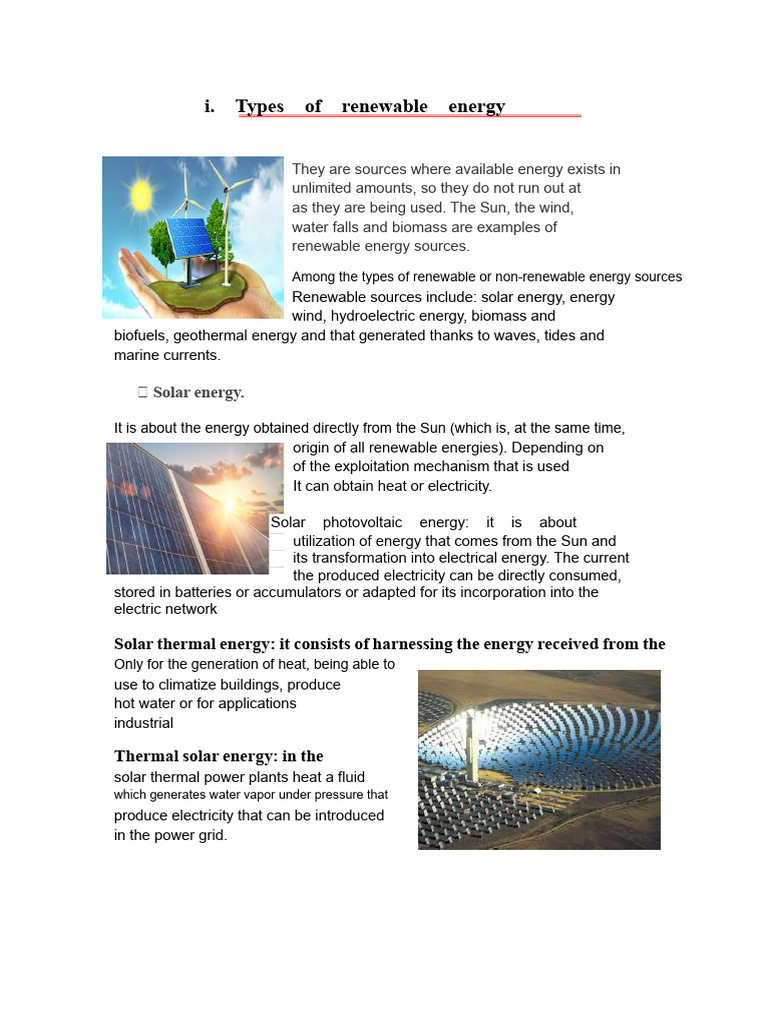 Types of Renewable Energy Sources | PDF | Nuclear Physics | Renewable ...