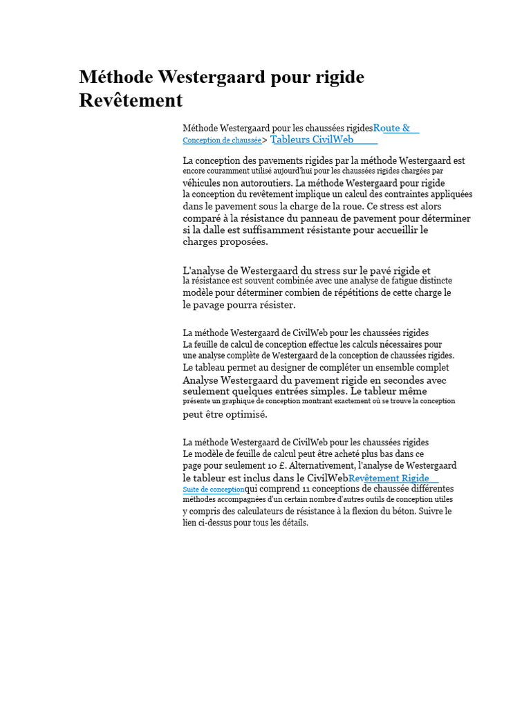 Conception de chaussées rigides Westergaard | PDF | Fatigue (matériau ...