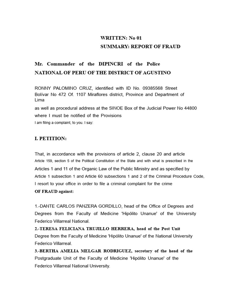 Report of Fraud | PDF | Prosecutor | Crimes