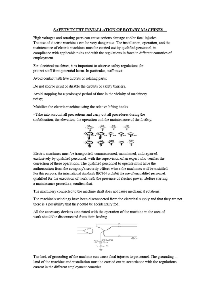 Rotary Machine Installation Safety Guide | PDF | Safety | High Voltage