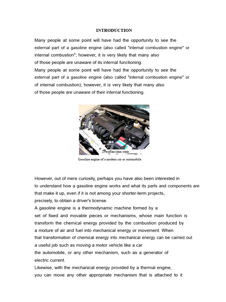 Understanding Gasoline Engine Components | PDF | Internal Combustion ...
