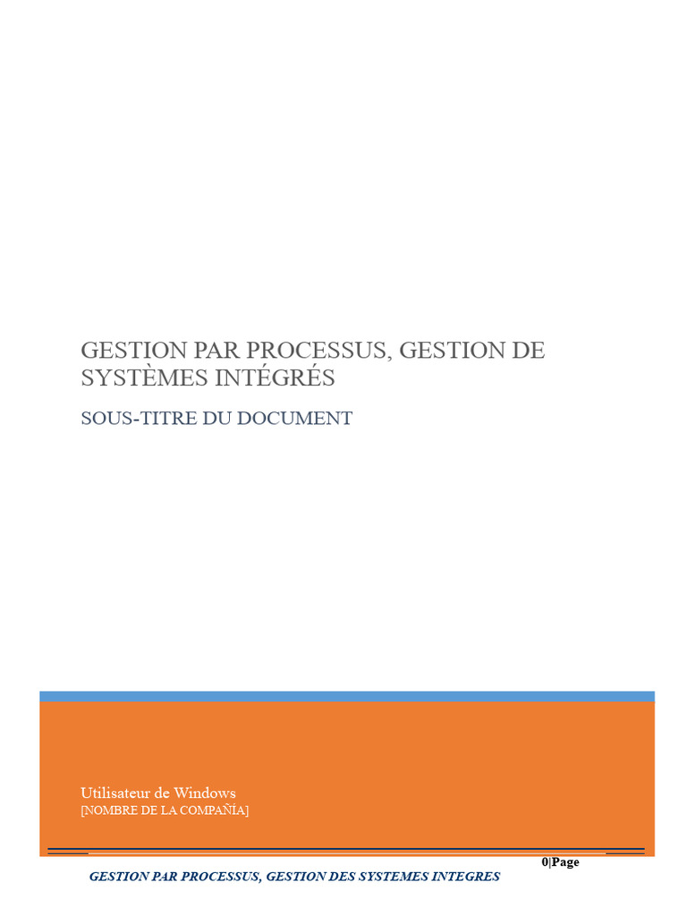 Gestion des Systèmes Intégrés et Processus | PDF | Management de la ...