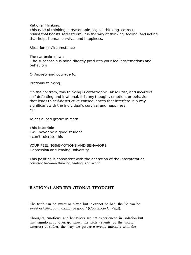 Understanding Rational Thought | PDF | Rationality | Thought