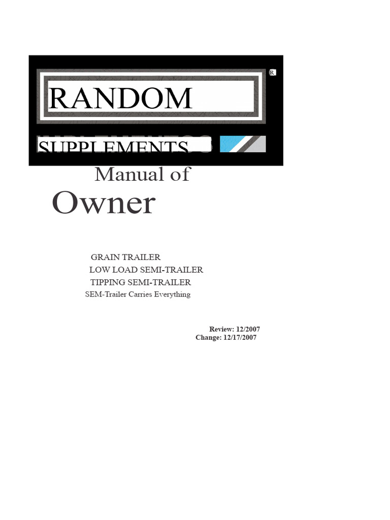 Owner's Manual RANDON Implements | PDF | Semi Trailer Truck | Trailer ...