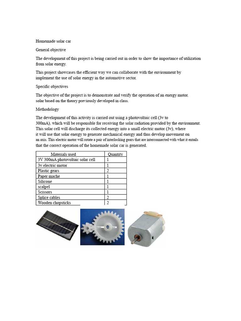 Homemade Solar Car | PDF