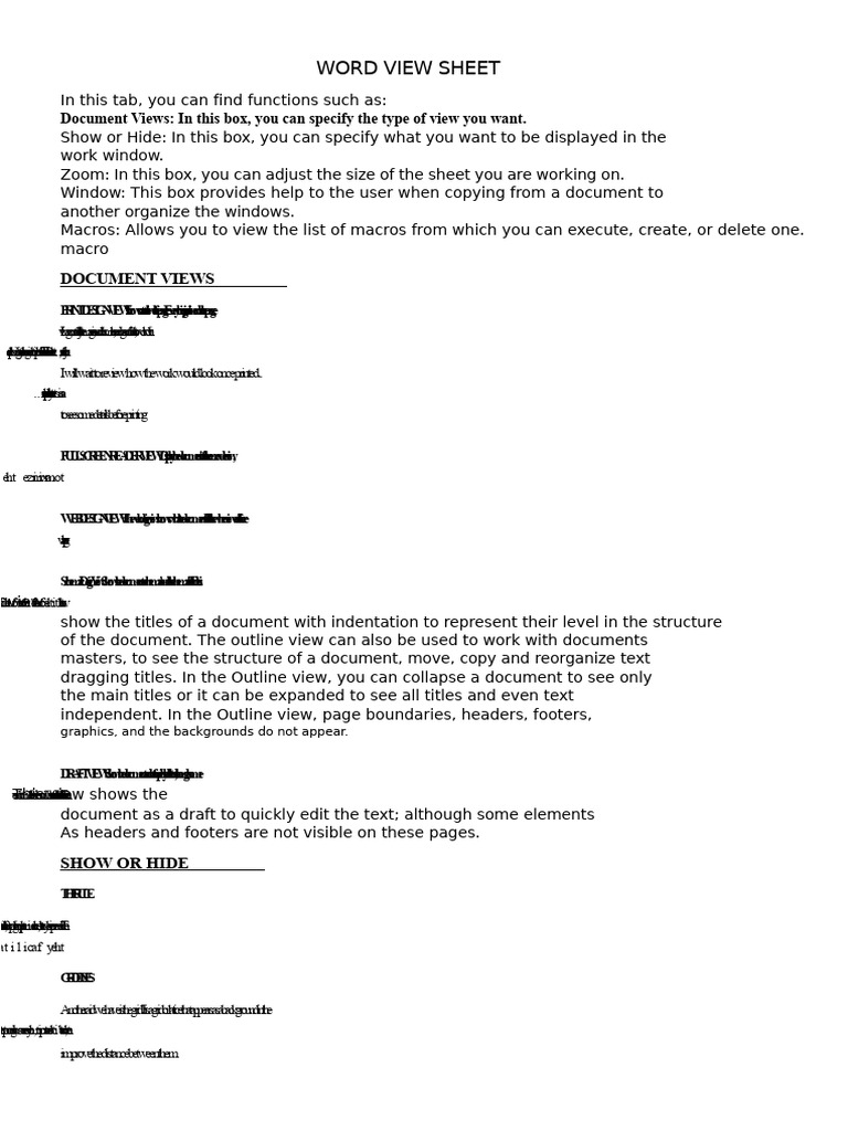 Word Document View Functions Guide | PDF | Human–Machine Interaction ...