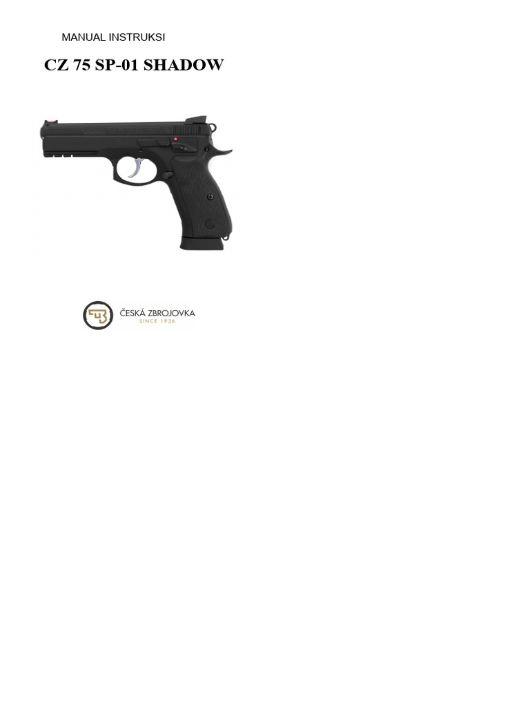 Panduan Keamanan dan Penggunaan CZ 75 SP-01 | PDF