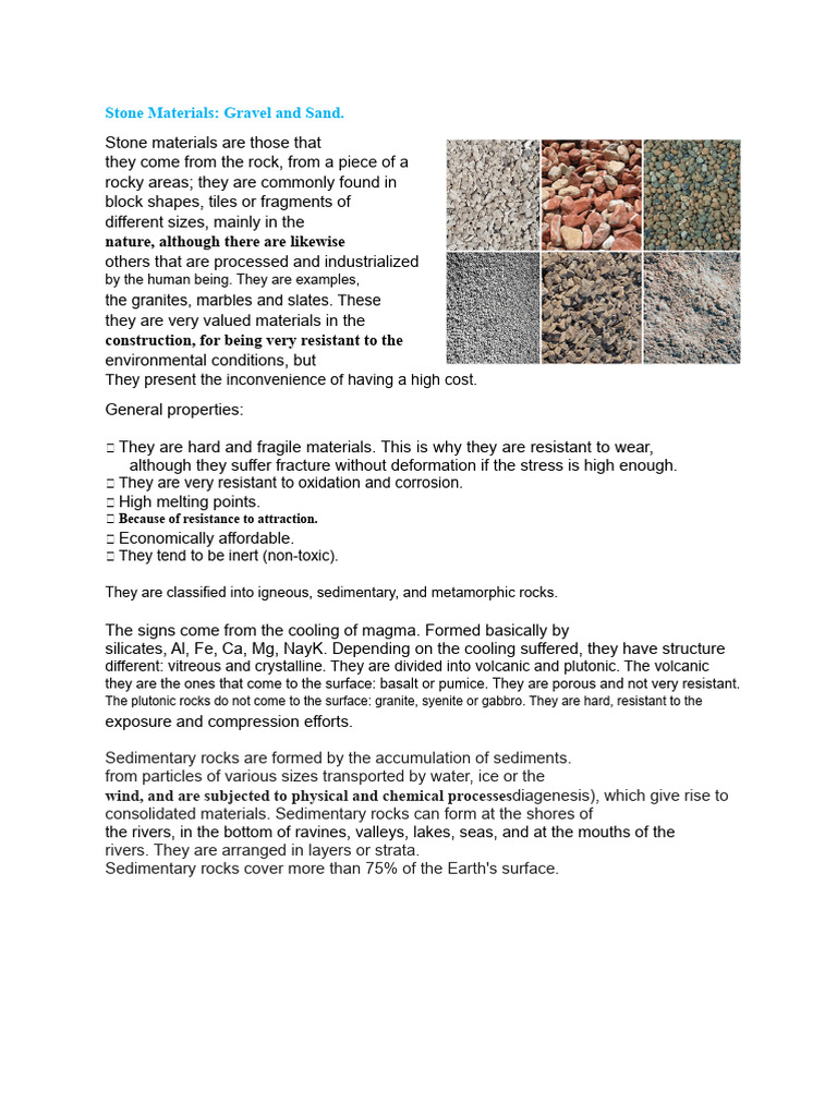 Gravel and Sand: Properties and Uses | PDF | Rock (Geology) | Concrete