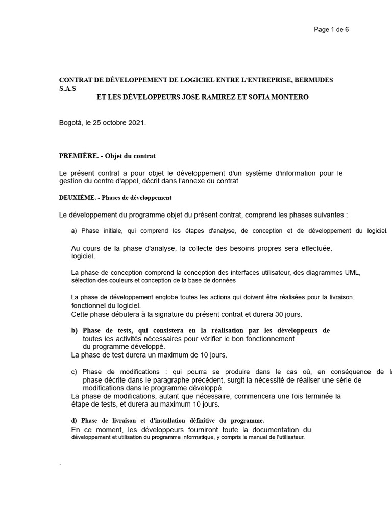Exemple de Contrat | PDF | Logiciel | Informatique