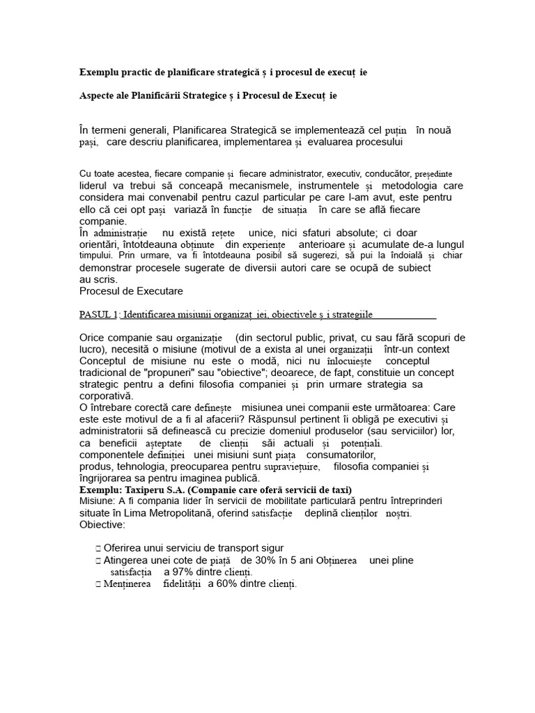 Exemplu de Plan Strategic | PDF